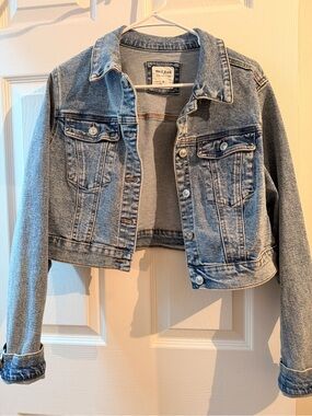 Wax Jean Light Blue Denim Jacket with Label Detail